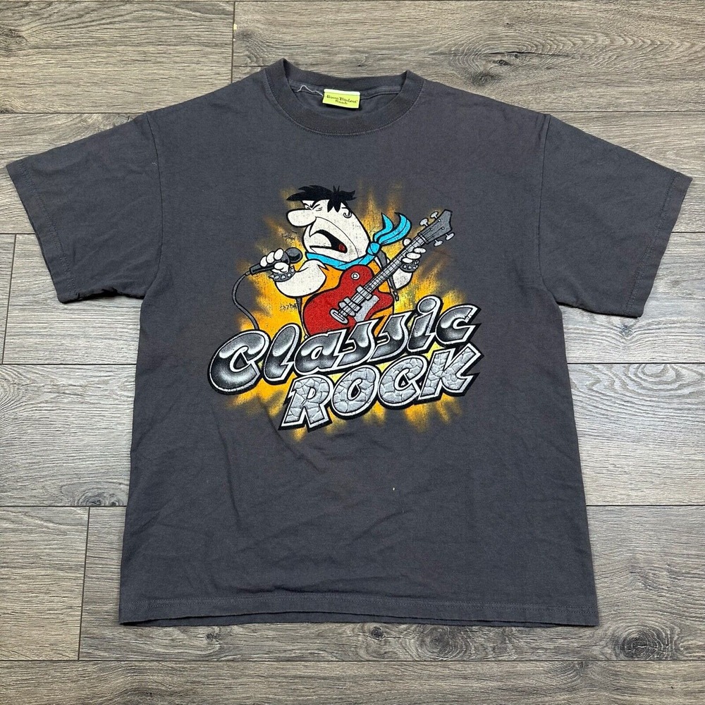 Vintage‎ Fred Flintstone Shirt Adult Small Gray Classic Rock Hanna Barbera